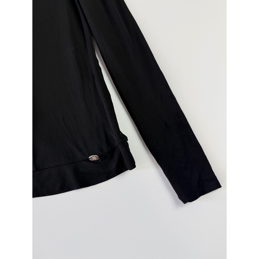 Gucci Pleated Front Top Women XS Black Long Sleeve Viscose 184193 X6073 - Picture 5 of 16